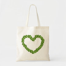 Coeur de shamrock de trèfle de quatre feuilles sac fourre-tout