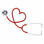 Coeur de stéthoscope photo en relief