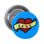 Coeur de tatouage d'amour badge avec épingle