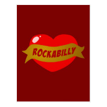 Coeur de tatouage de rockabilly cartes postales