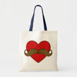 Coeur de Valentine de moustache Sac