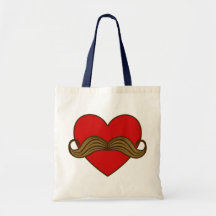 Coeur de Valentine de moustache Sac
