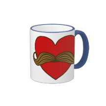 Coeur de Valentine de moustache Tasse