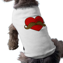 Coeur de Valentine de moustache T-shirts Pour Toutous
