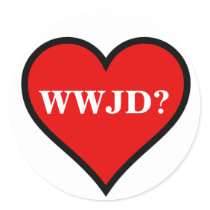 Coeur de WWJD autocollants