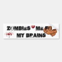 coeur de zombis je pour mes cerveaux adhésifs pour voiture