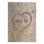 Coeur découpé dans la carte- de réponse de l'arbre cartons d'invitation