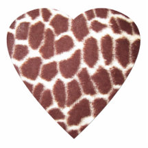 Coeur d'impression de girafe photos en relief
