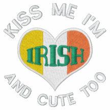 Coeur d'Irlandais du jour de St Patrick Polo Brodé