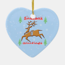 Coeur d'ornement de Noël de renne de Noël