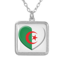 Coeur drapeau Algérie love Pendentifs Personnalisés