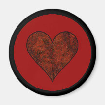 Coeur en pierre rouge aimants pour réfrigérateur