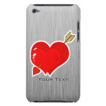 Coeur et flèche de cupidon ; Métal-regard Coque iPod Touch