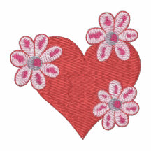 Coeur et fleurs mignons d'Embroidred Valentine