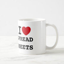 coeur, FEUILLES DE CALCUL, I Mug
