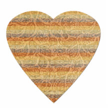 Coeur floral de Bohème de rayures Découpage En Acrylique