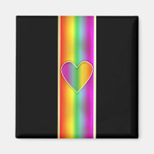 Coeur formel d'arc-en-ciel aimant