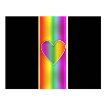 Coeur formel d'arc-en-ciel carte postale