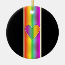 Coeur formel d'arc-en-ciel ornement de noël