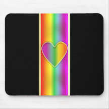 Coeur formel d'arc-en-ciel tapis de souris