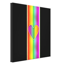 Coeur formel d'arc-en-ciel toile tendue