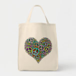 Coeur frais d'amour de paix sac en toile