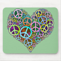 Coeur frais d'amour de paix tapis de souris