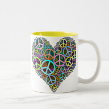 Coeur frais d'amour de paix tasse