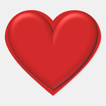 Coeur gonflé autocollants en cœur