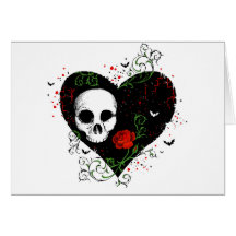 Coeur gothique carte de vœux