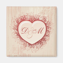 Coeur grunge rose magnets