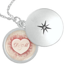 Coeur grunge rose médaillon
