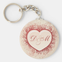 Coeur grunge rose porte-clef