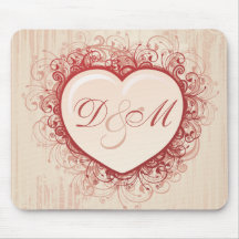 Coeur grunge rose tapis de souris