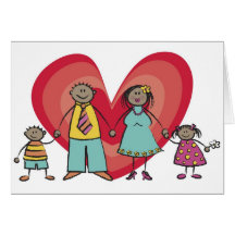 Coeur heureux Valentine d'amour de famille d'amuse Cartes