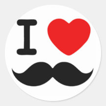 Coeur I/moustaches/moustaches d'amour Adhésifs