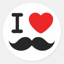 Coeur I/moustaches/moustaches d'amour Adhésifs