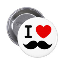 Coeur I/moustaches/moustaches d'amour Badges Avec Agrafe