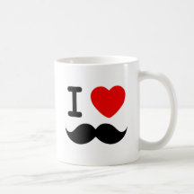 Coeur I/moustaches/moustaches d'amour Mug