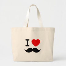 Coeur I/moustaches/moustaches d'amour Sac En Toile