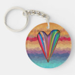 Coeur Keychain d'arc-en-ciel de mosaïque de plage Porte-clef