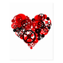 COEUR MÉCANIQUE DE STEAMPUNK CARTE POSTALE