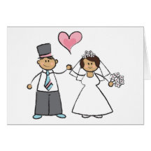 Coeur mignon d'amour de marié de jeune mariée de c cartes de vœux
