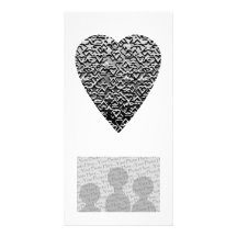 Coeur. Modèle gris imprimé Photocartes Personnalisées
