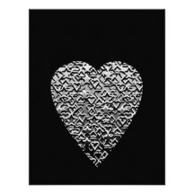 Coeur. Modèle gris imprimé Cartons D'invitation