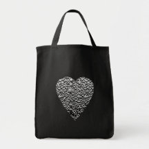 Coeur. Modèle gris imprimé Sacs