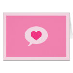 Coeur moderne d'amour à l'intérieur de bulle rose  carte