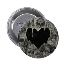 Coeur morne Valentine gothique Pin's
