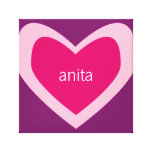 Coeur personnalisé [rose+pourpre] impression sur toile