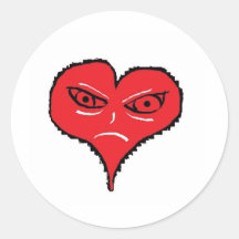 COEUR PISSÉ AUTOCOLLANT ROND